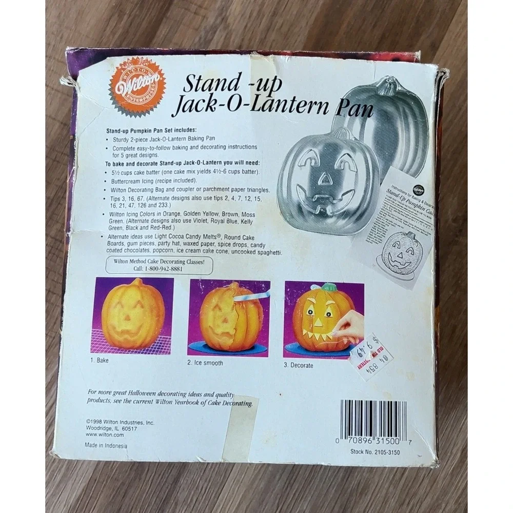 Vintage Wilton Halloween Stand Up Jack-O-Lantern pumpkin witch cake pan 3D